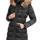 Laundry By Shelli Segal Women's Satin Quilted Puffer Coat Black Size Small