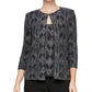 Alex Evenings Women's Jacquard Scoop Neck Tank Top & Jacket Black Size Medium
