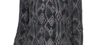 Alex Evenings Women's Jacquard Scoop Neck Tank Top & Jacket Black Size Medium