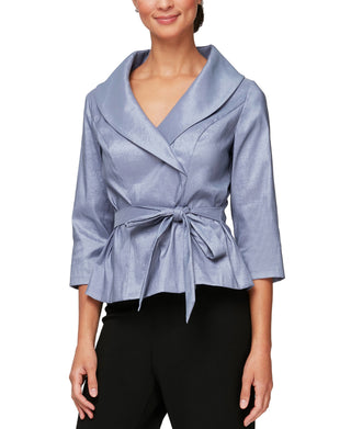 Alex Evenings Women's Taffeta Top Purple Size Petite X-Large