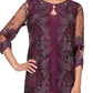Alex Evenings Women's Embroidered Mock Jacket Cocktail Dress Purple Size 14
