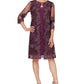 Alex Evenings Women's Embroidered Mock Jacket Cocktail Dress Purple Size 14