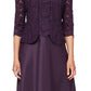 Alex Evenings Women's Embroidered Lace Mock Two Piece Gown With Jacket Purple Size 6