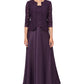 Alex Evenings Women's Embroidered Lace Mock Two Piece Gown With Jacket Purple Size 14