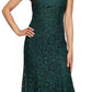 Alex Evenings Women's Lace V Neck Fit & Flare Gown Green Size 8