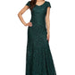 Alex Evenings Women's Lace V Neck Fit & Flare Gown Green Size 8