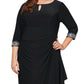 Alex Evenings Women's Embellished Faux Wrap Gown Black Size 14W