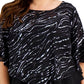 Alex Evenings Women's Sequin Popover Top Black Size 1X