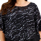Alex Evenings Women's Sequin Popover Top Black Size 2X