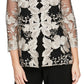 Alex Evenings Women's Embroidered Layered Look Top Black Size Petite Medium