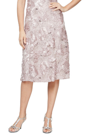 Alex Evenings Women's Sequin Floral Cocktail Dress Pink Size 16