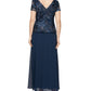 Alex Evenings Women's Embellished Top Dress Blue Size 12