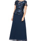 Alex Evenings Women's Embellished Top Dress Blue Size 12