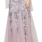 Alex Evenings Women's Sequin Embroidered Trumpet Gown Purple Size 14