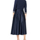 Alex Evenings Women's Surplice Neck Tea Length Dress Blue Size 8
