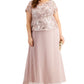 Alex Evenings Women's Mixed Media Gown Pink Size 16W
