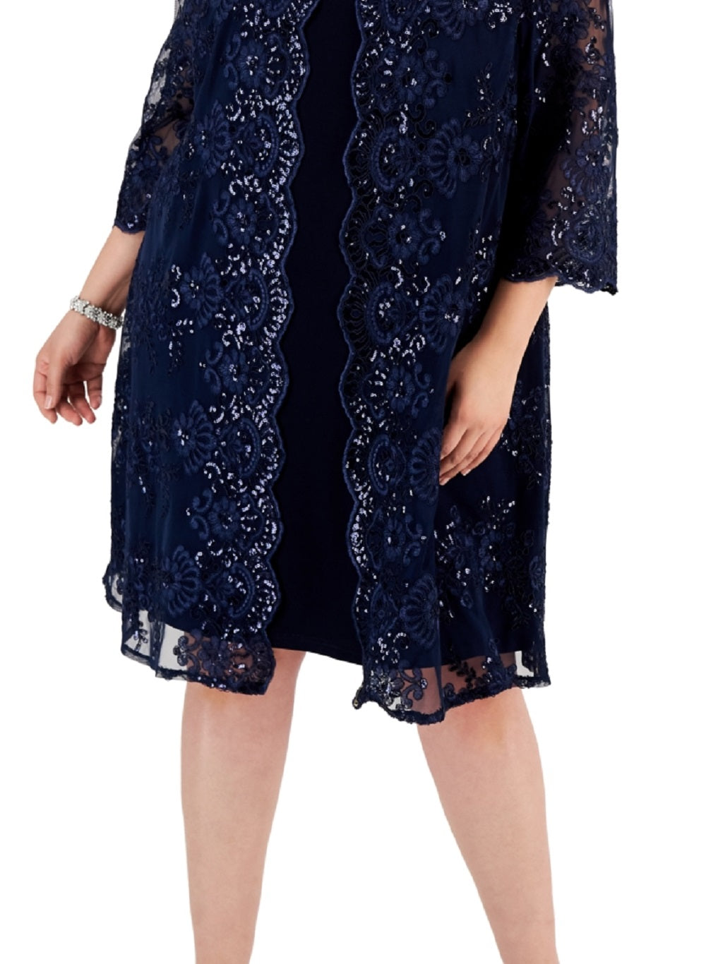 Alex Evenings Women's Dress & Embellished Jacket Blue Size 16W