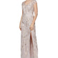 Alex & Eve Women's Embroidered Column Gown Pink Size 12