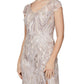 Alex & Eve Women's Embroidered Column Gown Pink Size 12