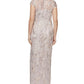 Alex & Eve Women's Embroidered Column Gown Yellow Size 16