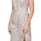 Alex & Eve Women's Embroidered Column Gown Yellow Size 16