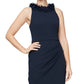 Alex & Eve Women's Floral Neck Sheath Dress Blue Size 6