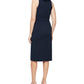 Alex Evenings Women's Floral Neck Sheath Dress Blue Size Medium