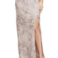 Alex & Eve Women's Embroidered Sequin Column Gown Pink Size 14