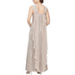 Alex Evenings Women's Sequin & Lace Drape Back Gown Beige Size 2