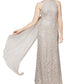 Alex Evenings Women's Sequin & Lace Drape Back Gown Beige Size 2
