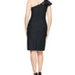 Alex & Eve Women's Ruffled One Shoulder Sheath Dress Black Size 8