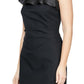 Alex & Eve Women's Ruffled One Shoulder Sheath Dress Black Size 8