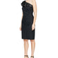 Alex & Eve Women's Ruffled One Shoulder Sheath Dress Black Size 8