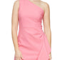 Alex & Eve Women's One Shoulder Ruffle Gown Pink Size 8