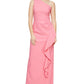 Alex & Eve Women's One Shoulder Ruffle Gown Pink Size 8