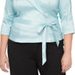 Alex Evenings Women's Portrait Collar Blouse Green Size 2X