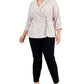 Alex Evenings Women's Glitter Lace Wrap Blouse White Size 1X