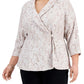 Alex Evenings Women's Glitter Lace Wrap Blouse White Size 2X