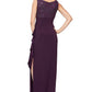 Alex Evenings Women's Embroidered Empire Gown With Jacket Purple Size 16