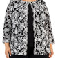 Alex Evenings Women's Embroidered Mock Twinset Top Black Size 1X