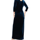 Alex Evenings Women's Long Surplice Neckline Dress Skirt Blue Size 8