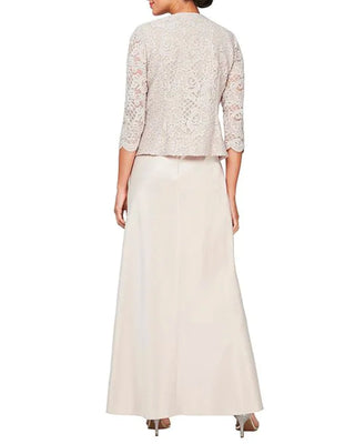 Alex Evenings Women's Embroidered Lace Mock Two Piece Gown With Jacket Yellow Size 20