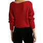 Ralph Lauren Women's Dolman Sleeve Boatneck Sweater Red Size Large
