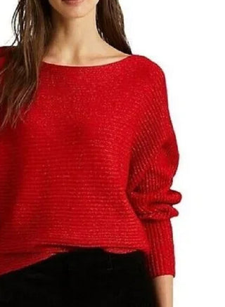 Ralph Lauren Women's Dolman Sleeve Boatneck Sweater Red Size Large