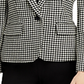 Ralph Lauren Women's Houndstooth Slim Fit Blazer Black Size 14