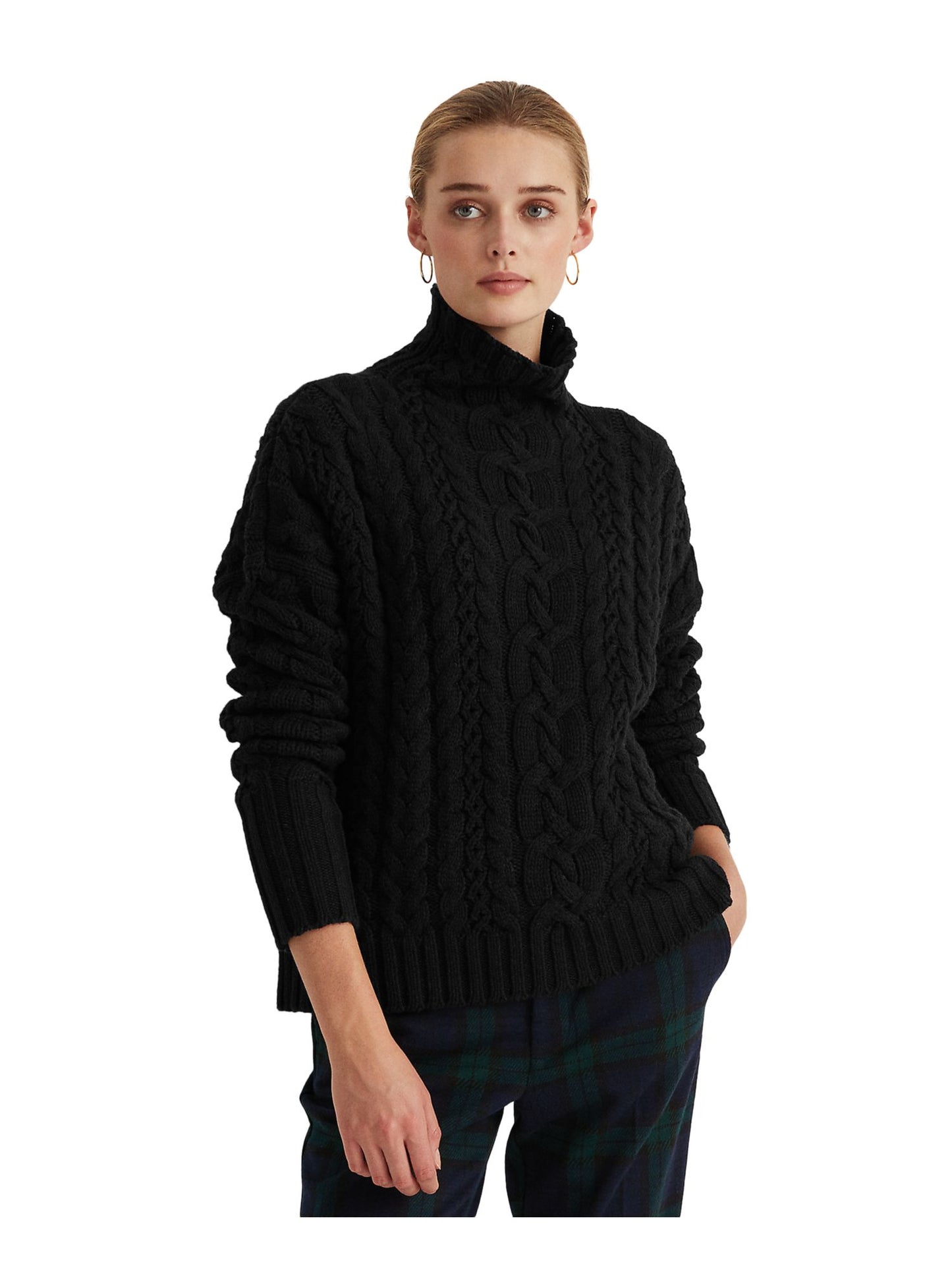 Ralph Lauren Women's Long Sleeve Turtle Neck Sweater Black Size X-Large