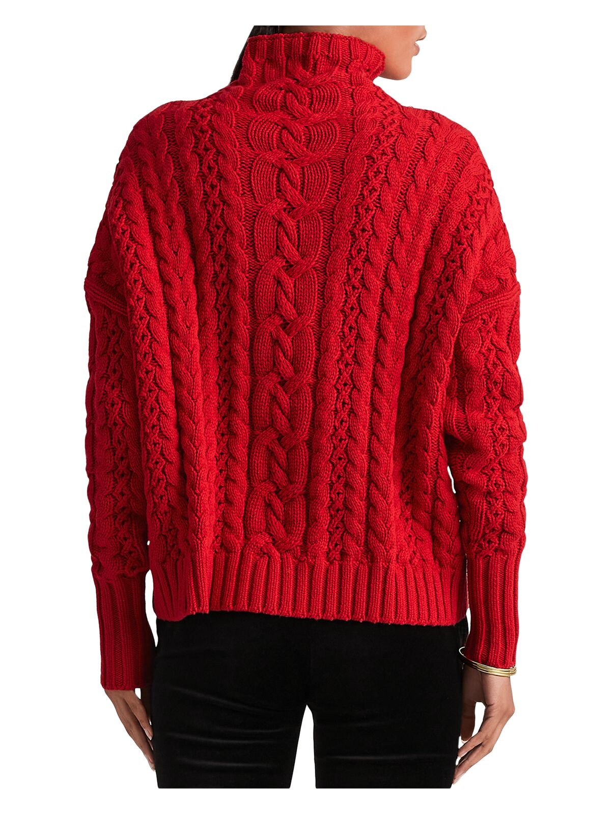 Ralph Lauren Women's Long Sleeve Turtle Neck Sweater Red Size Large