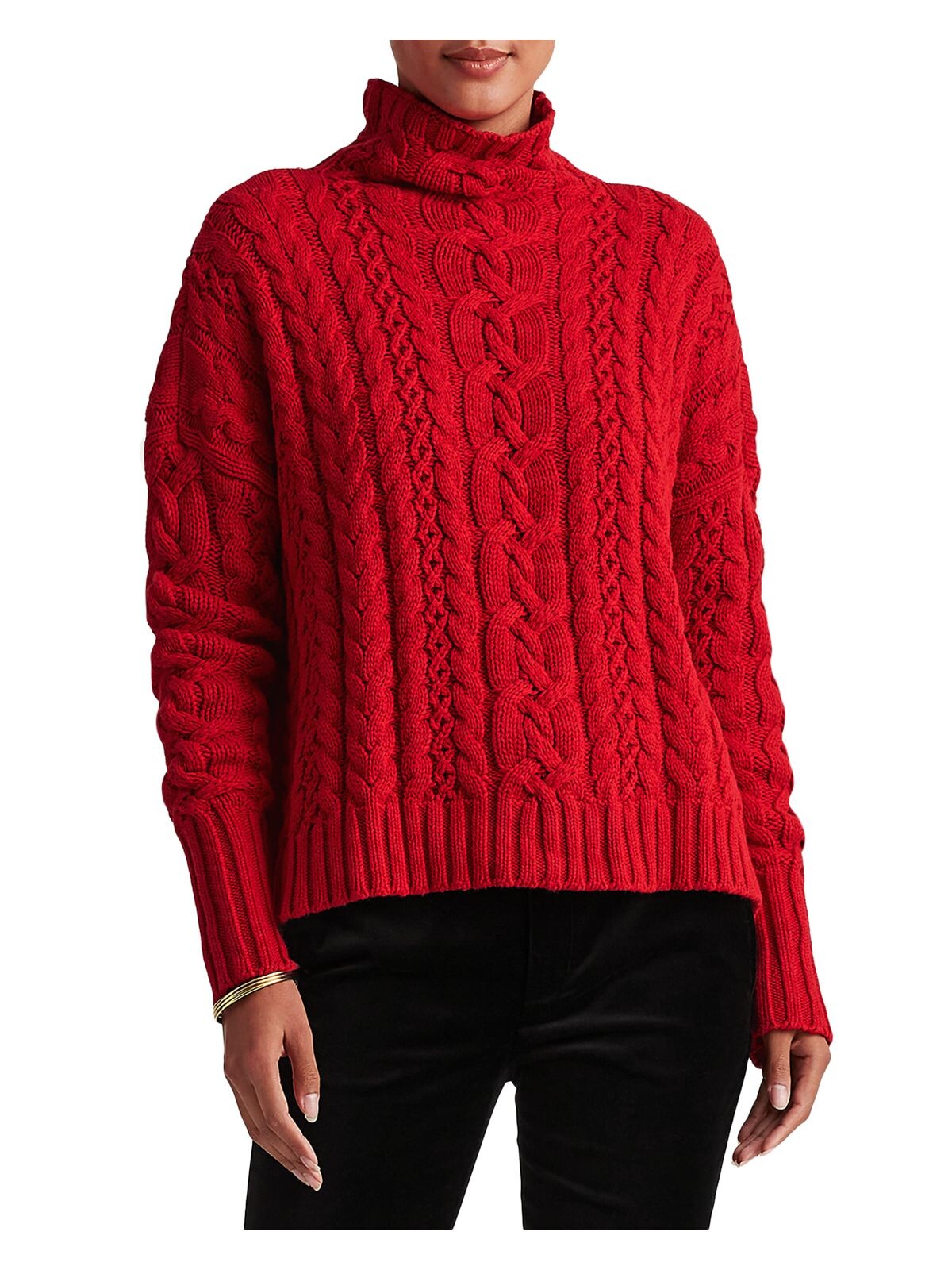 Ralph Lauren Women's Long Sleeve Turtle Neck Sweater Red Size XX-Large
