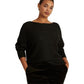 Ralph Lauren Women's Dolman Sleeve Boatneck Sweater Black Size 1X