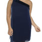 Ralph Lauren Women's One Shoulder Mini Cocktail and Party Dress Blue Size 14
